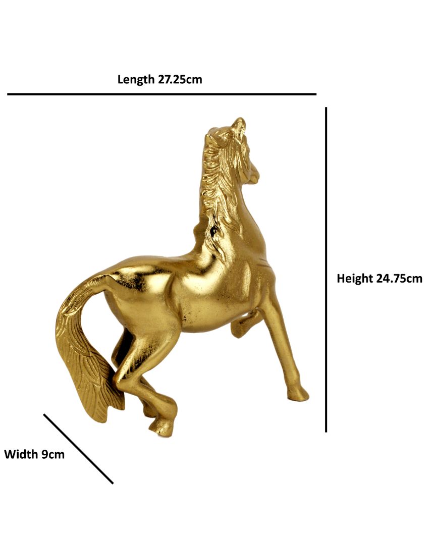 Stallion Gold Horse Aluminium Figurine