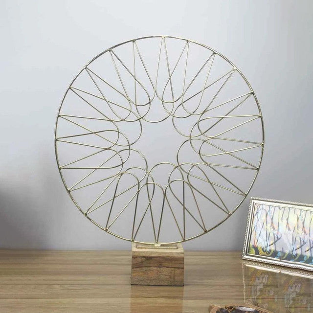 Geometric Wheel Gold Iron Decor Object