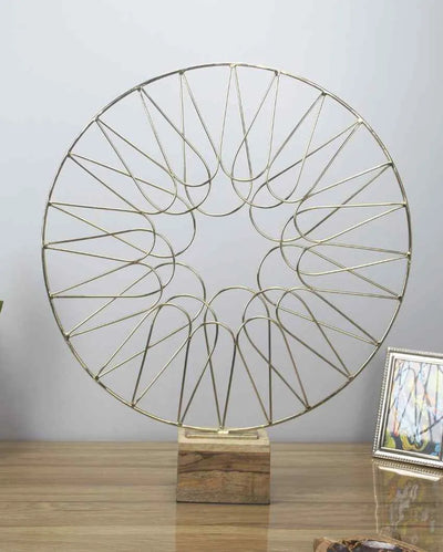 Geometric Wheel Gold Iron Decor Object