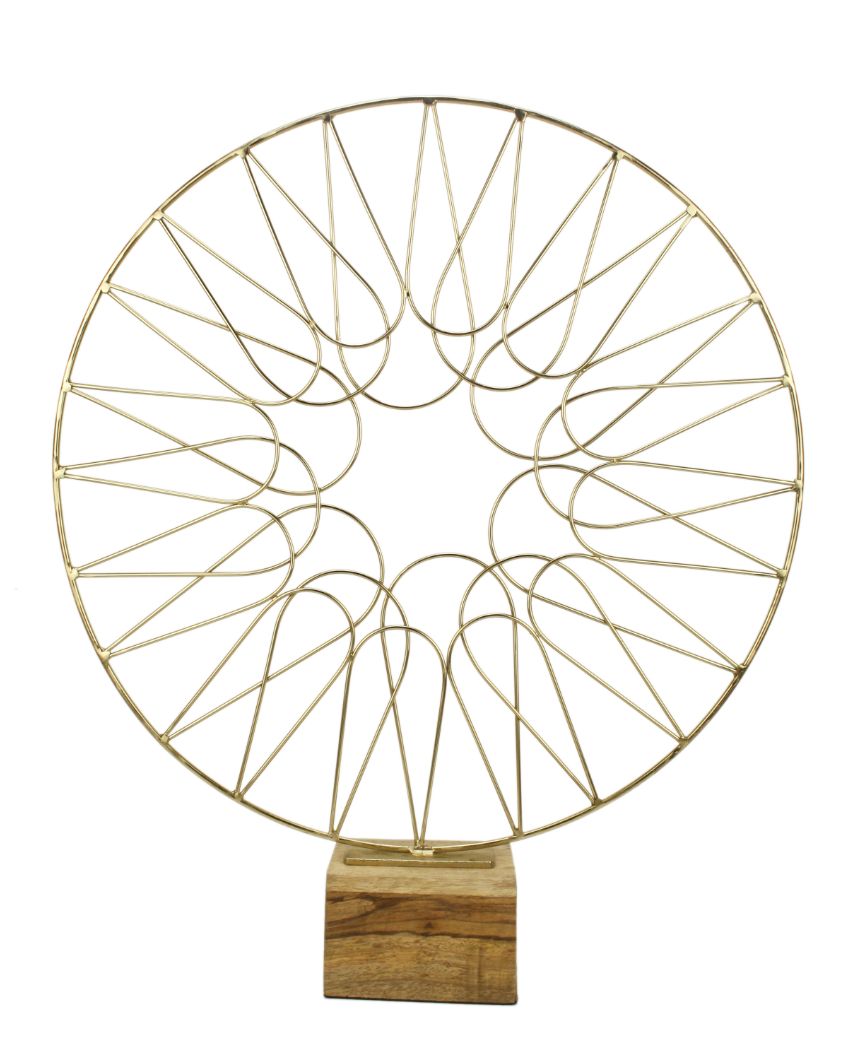 Geometric Wheel Gold Iron Decor Object