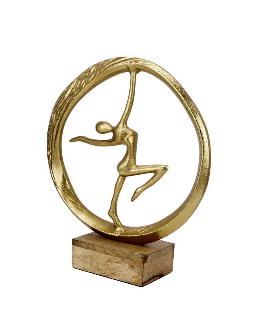 Twirl Gold Aluminium Dancing Lady Figurine | 13 x 4 x 11 inches