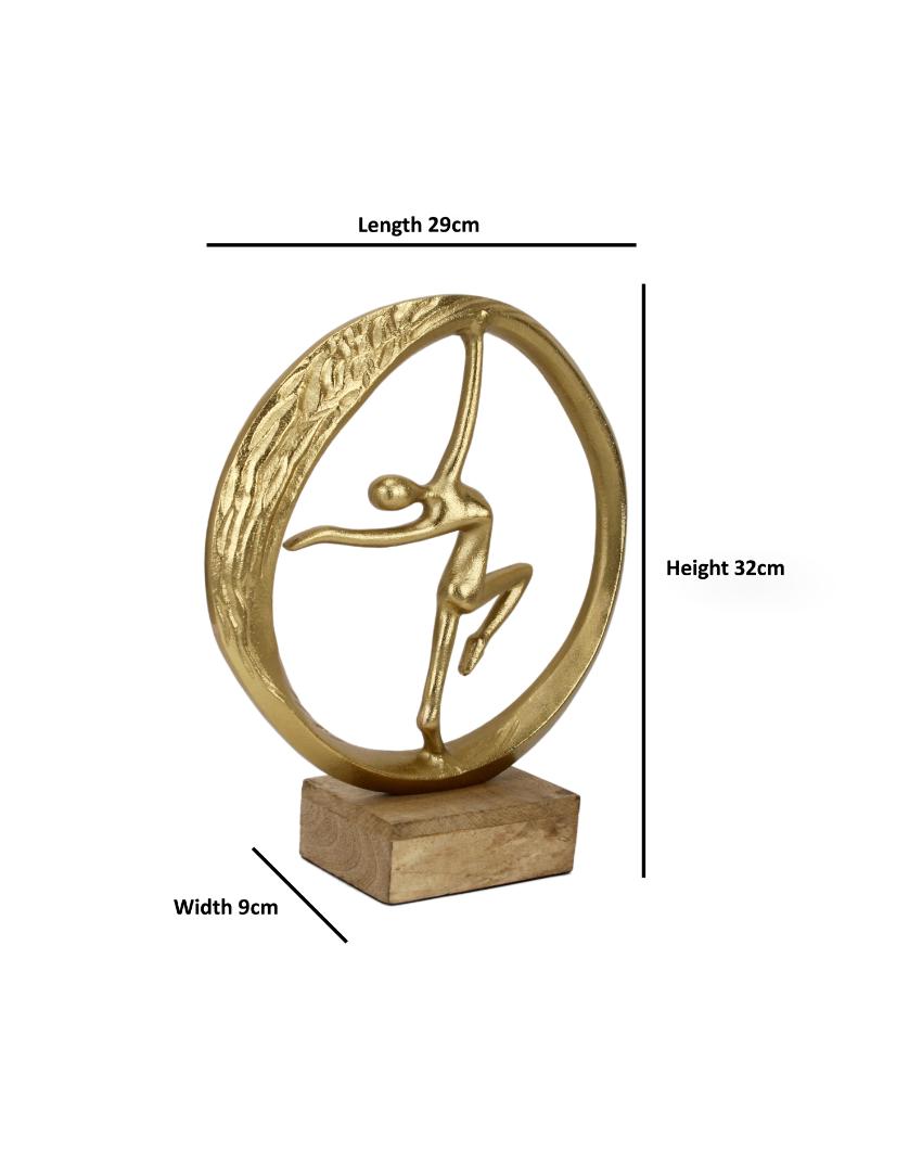 Twirl Gold Aluminium Dancing Lady Figurine | 13 x 4 x 11 inches