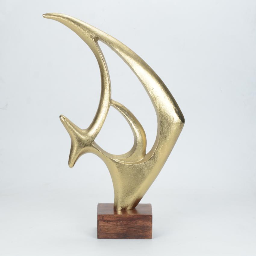 Radiant Gold Finish Fish Decorative Figurine | 13 x 4 x 18 inches