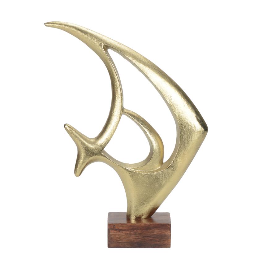 Radiant Gold Finish Fish Decorative Figurine | 13 x 4 x 18 inches