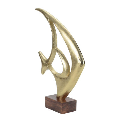 Radiant Gold Finish Fish Decorative Figurine | 13 x 4 x 18 inches