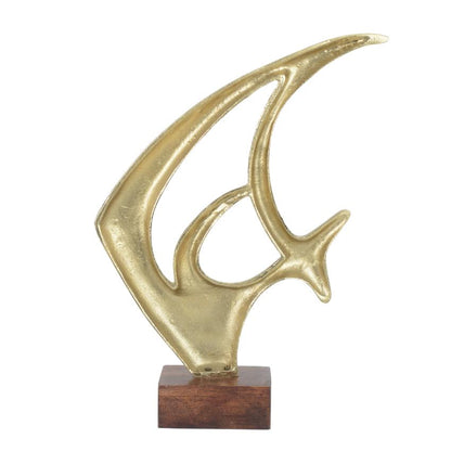 Radiant Gold Finish Fish Decorative Figurine | 13 x 4 x 18 inches