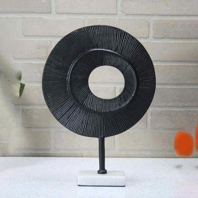 Midnight Black Aluminum Decor Disc Sculpture