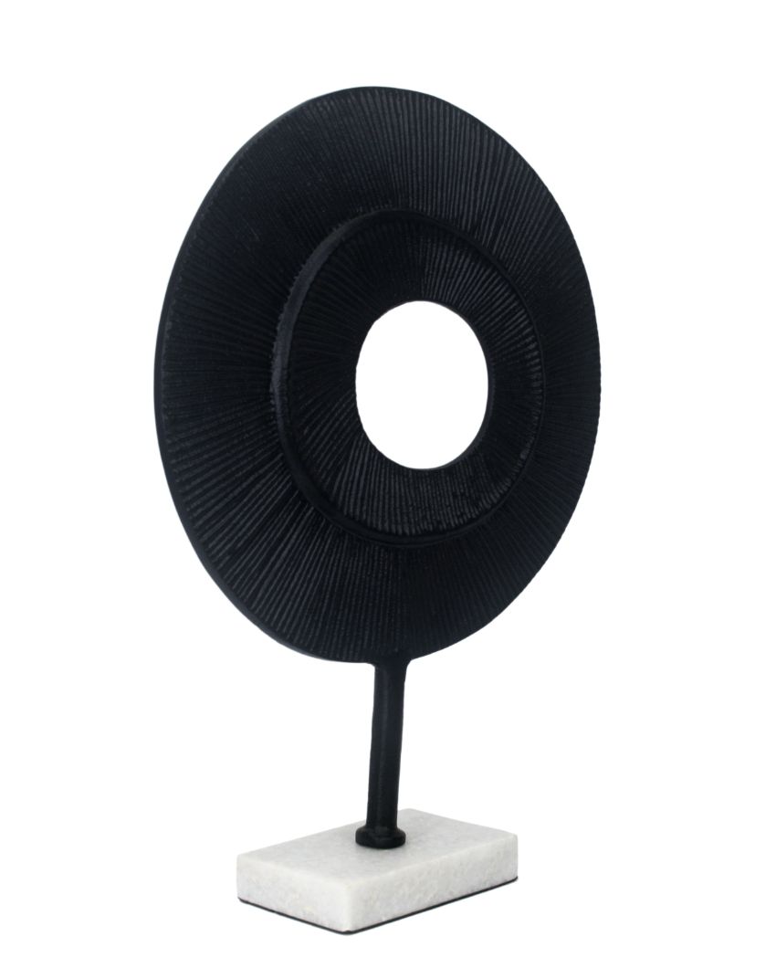 Midnight Black Aluminium Decor Disc Sculpture