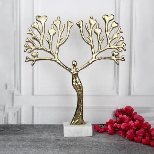 Branching Love Gold Aluminum Decor Sculpture