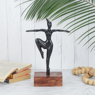 Tranquil Balance Black Figurine Decorative Showpiece | 8 x 4 x 12 inches