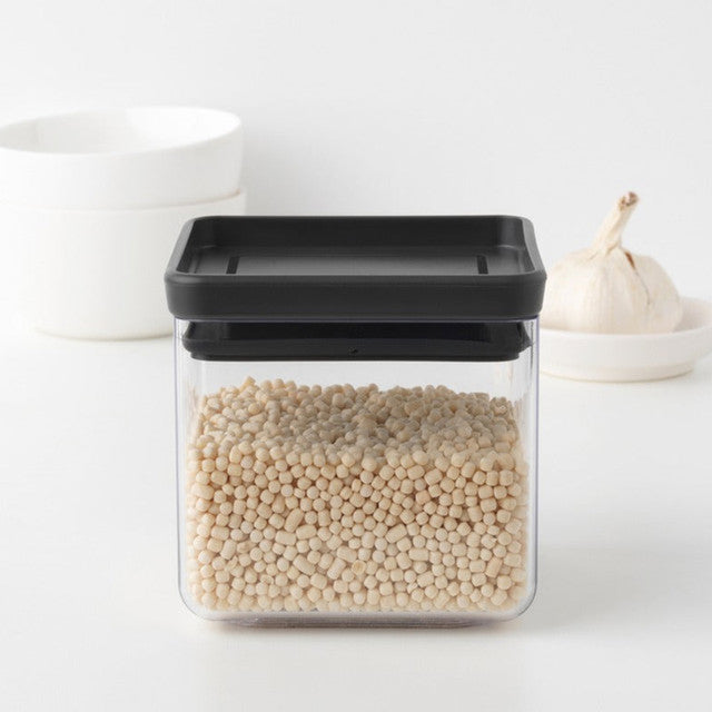 Brabantia Square Plastic Food Storage Canister | 4x 4 inches | 700 ml