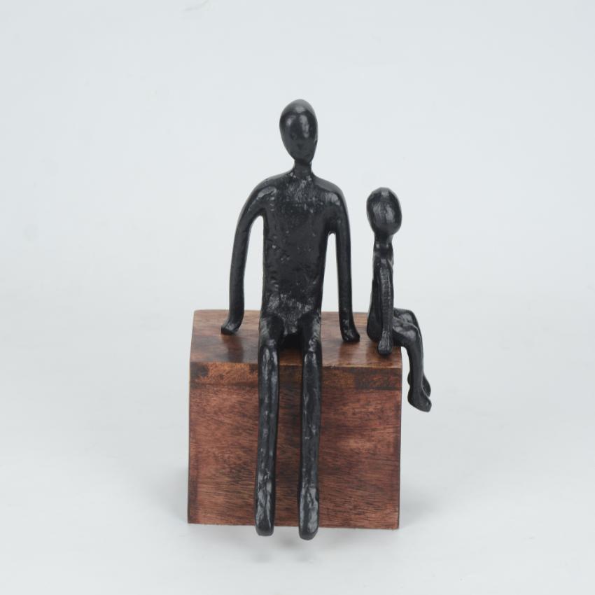 Timeless Generations Embrace Black Figurine Decorative Sculpture | 6 x 5 x 8 inches