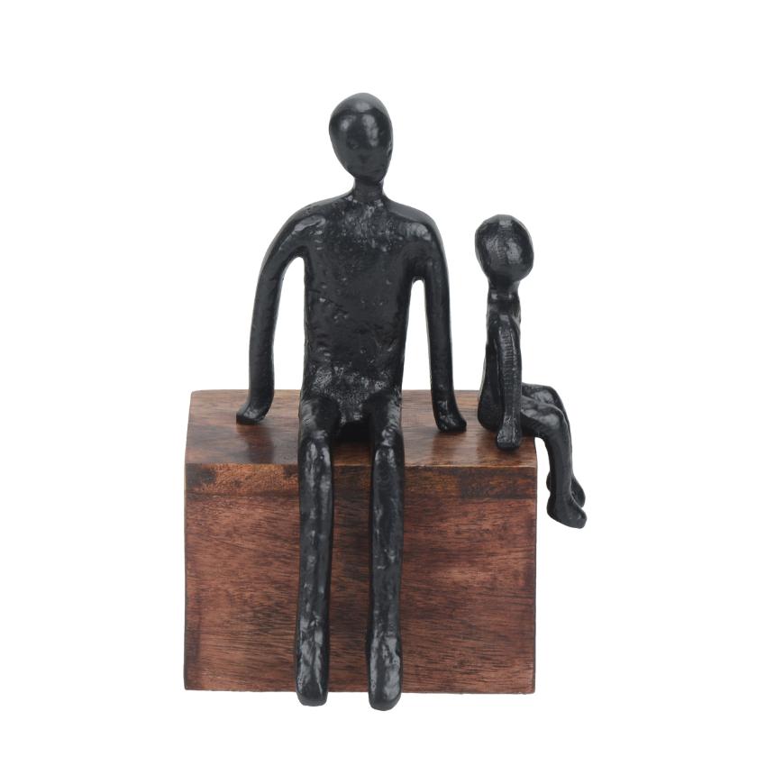 Timeless Generations Embrace Black Figurine Decorative Sculpture | 6 x 5 x 8 inches