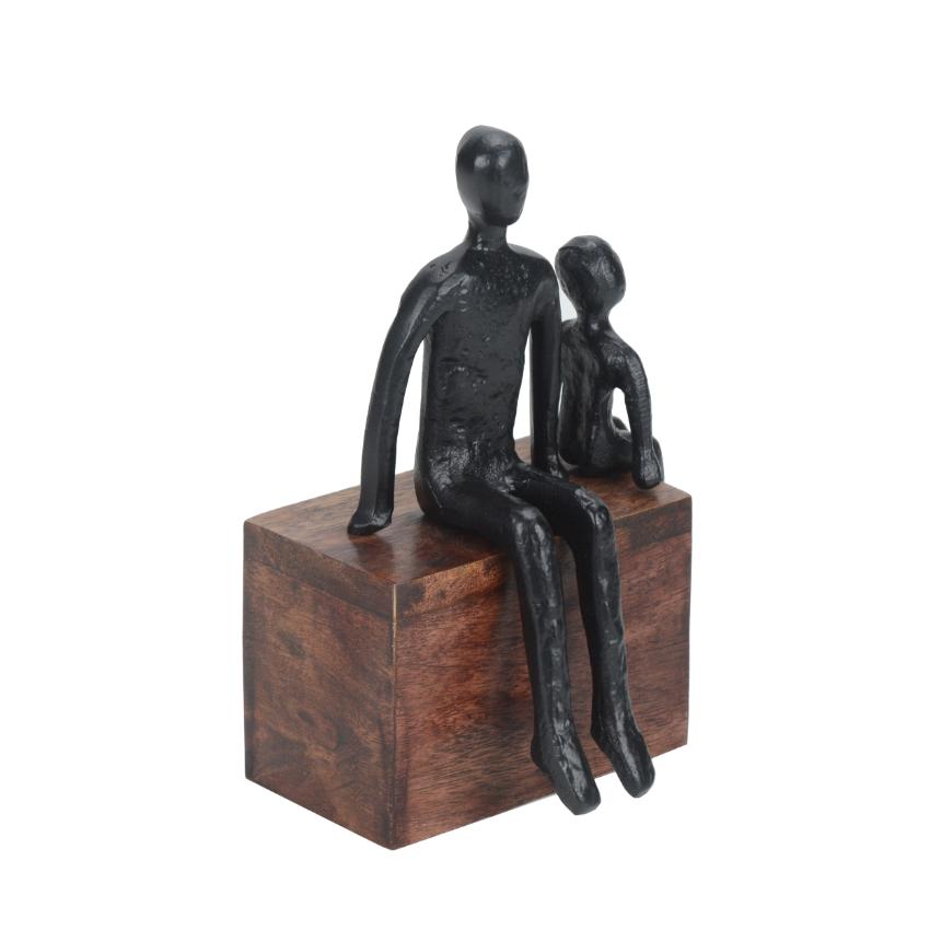 Timeless Generations Embrace Black Figurine Decorative Sculpture | 6 x 5 x 8 inches