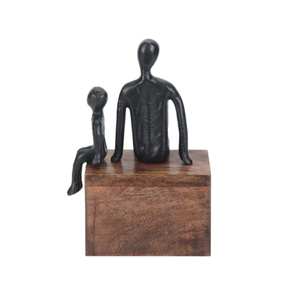 Timeless Generations Embrace Black Figurine Decorative Sculpture | 6 x 5 x 8 inches