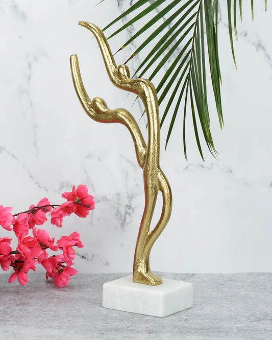 Wave Crest Dancing Gold Couple Decor Figurine | 8 x 3 x 16 inches