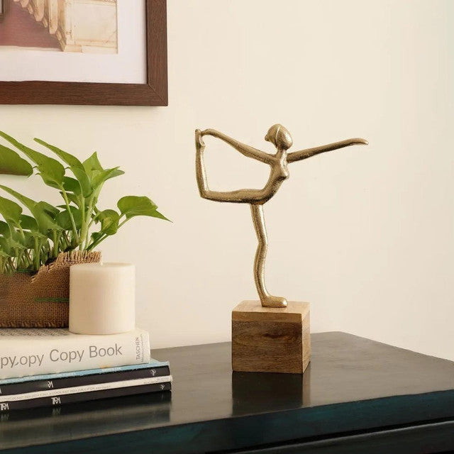 Bianca Balanced Yoga Lady Gold Figurine | 8 x 4 x 12 inches