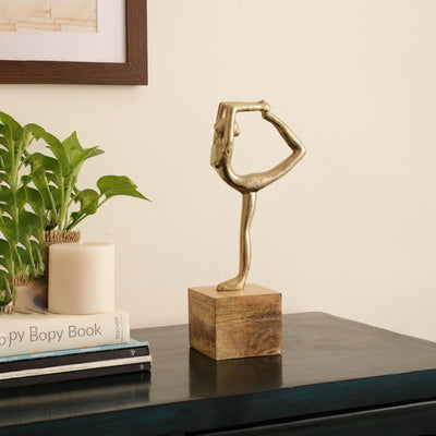 Balanced Blythe Yoga Lady Gold Figurine | 6 x 4 x 12 inches