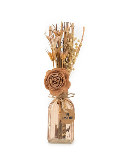 Autumn Ember | Dry Mix Floral Arrangement In Fluted Glass Vase | 1 feet