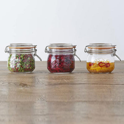 Clip Top Round Glass Jars | Set Of 3 | 500 ml