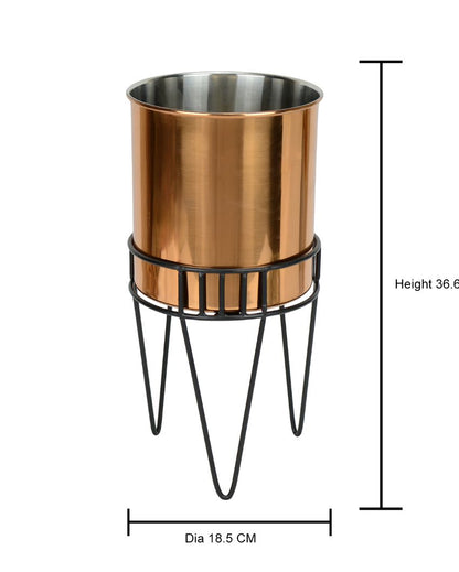 Tripod Blossom Stainless Steel Copper Planter