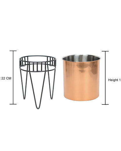 Tripod Blossom Stainless Steel Copper Planter