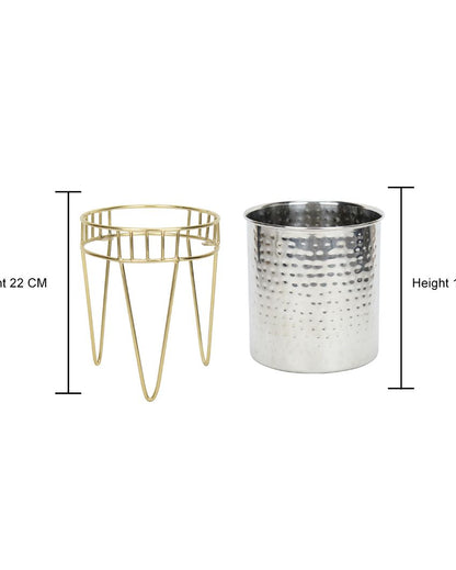 Trileg Bloom Stainless Steel Planter