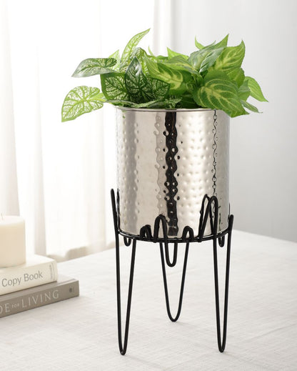 Trine Floral Stainless Steel Planter