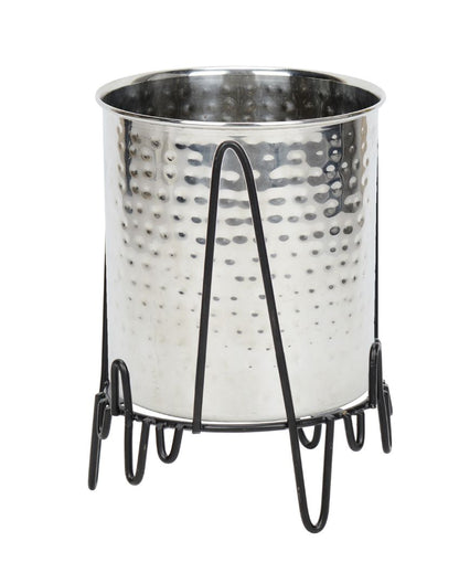 Trine Floral Stainless Steel Planter