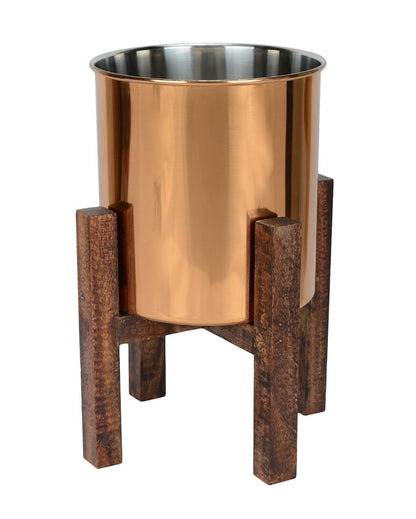 Wooden Arbor Stainless Steel Copper Planter