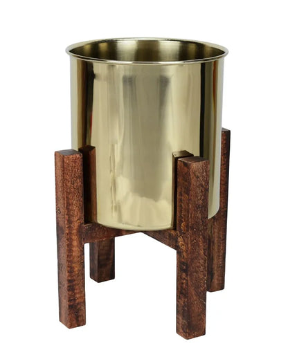 Wooden Arbor Stainless Steel Copper Planter