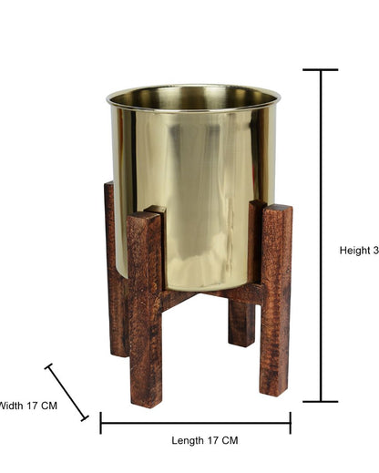 Wooden Arbor Stainless Steel Copper Planter