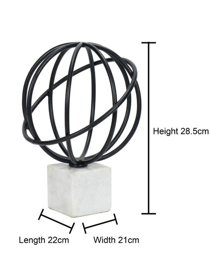 Black Iron Cosmic Wired Globe Décor Object | 9 x 8 x 11 inches