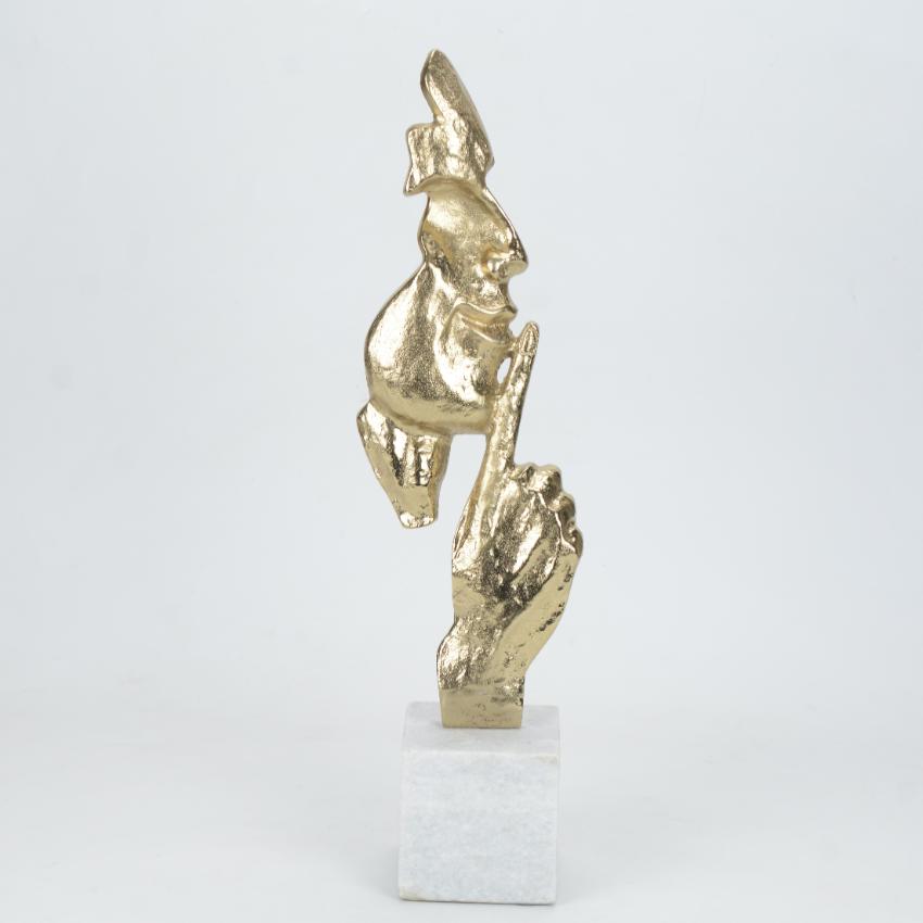 Powerful Silent Command Gold Decorative Showpiece Sculpture | 6 x 4 x 16 inches