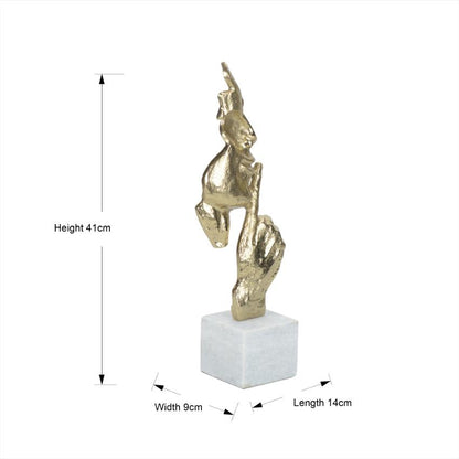 Powerful Silent Command Gold Decorative Showpiece Sculpture | 6 x 4 x 16 inches