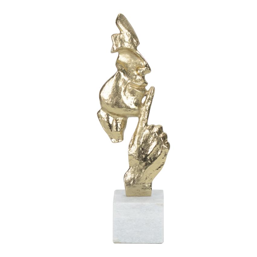 Powerful Silent Command Gold Decorative Showpiece Sculpture | 6 x 4 x 16 inches