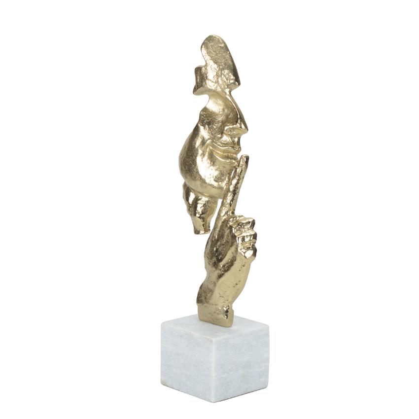 Powerful Silent Command Gold Decorative Showpiece Sculpture | 6 x 4 x 16 inches