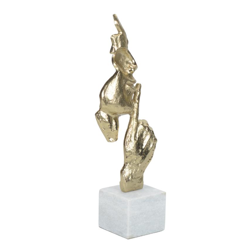 Powerful Silent Command Gold Decorative Showpiece Sculpture | 6 x 4 x 16 inches