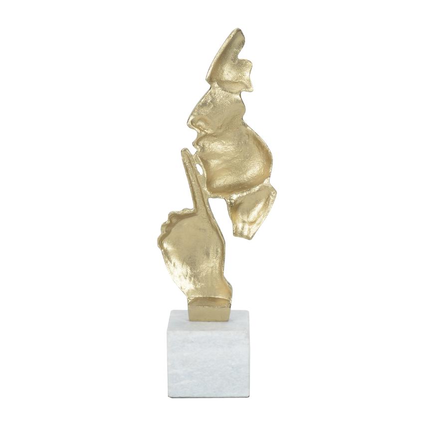 Powerful Silent Command Gold Decorative Showpiece Sculpture | 6 x 4 x 16 inches