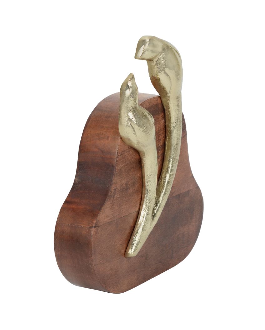 Nestled Moments Birds Wooden Sculpture | 8 x 3 x 10 inches