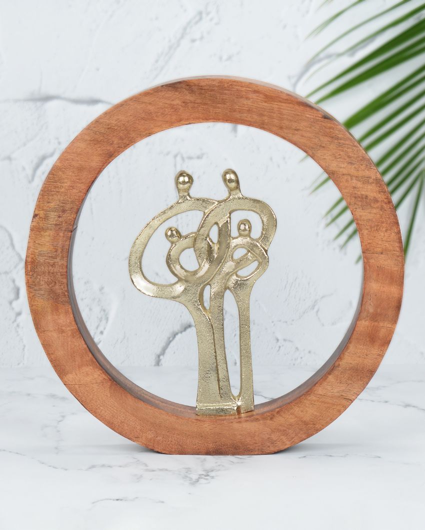 Cherished Circle Family Wooden Figurine  | 14 x 2 x 14 inches