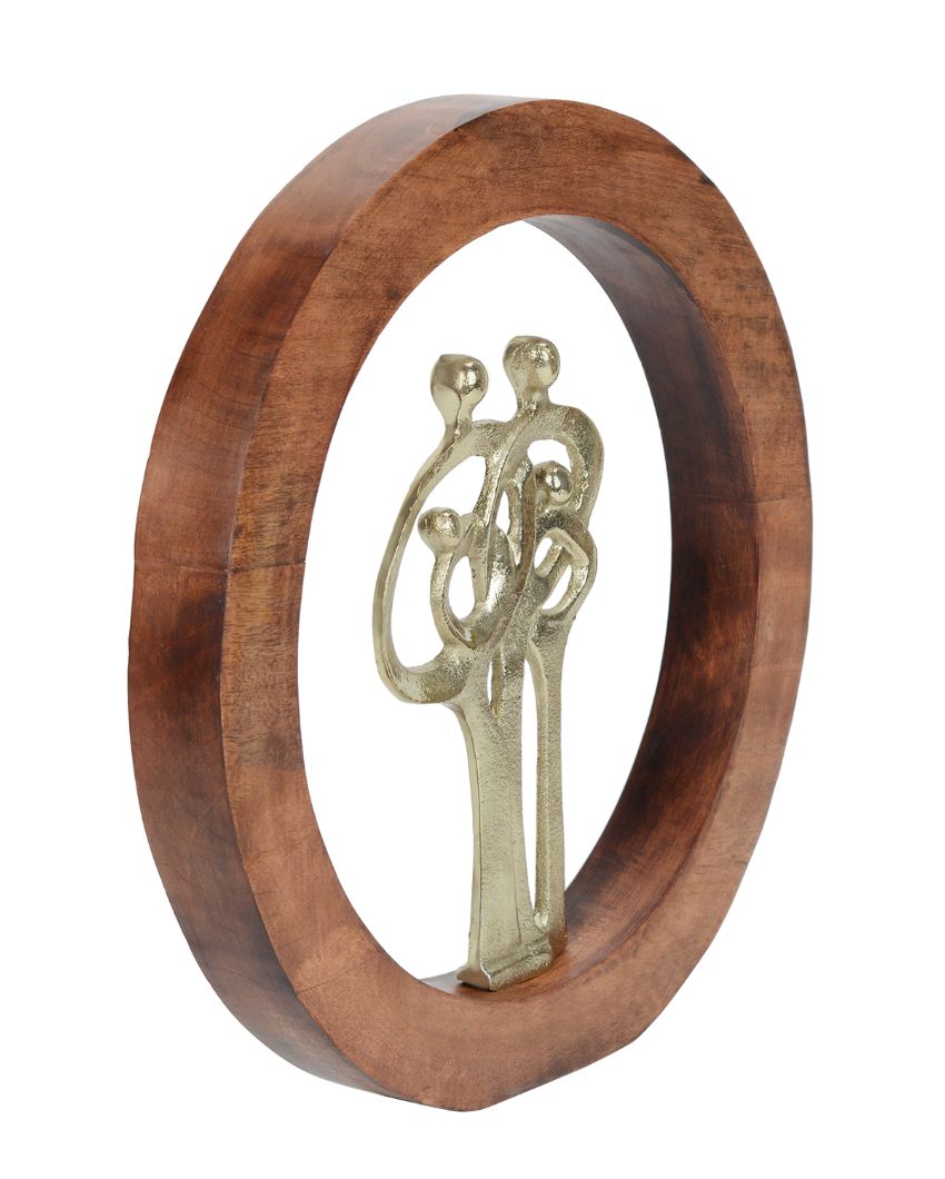 Cherished Circle Family Wooden Figurine  | 14 x 2 x 14 inches