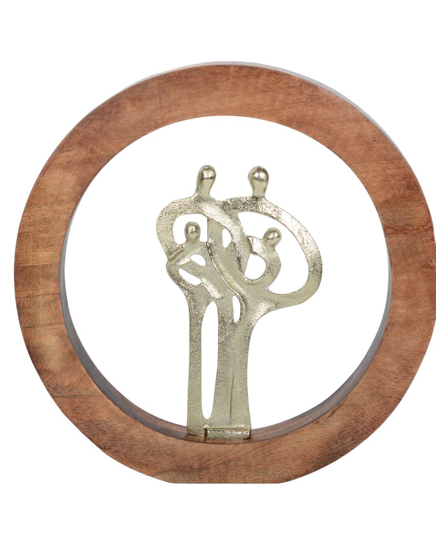 Cherished Circle Family Wooden Figurine  | 14 x 2 x 14 inches