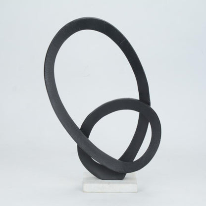 Sleek Glint of Black Decorative Sculpture Showpiece | 11 x 3 x 14 inches