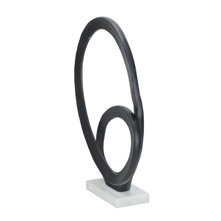 Sleek Glint of Black Decorative Sculpture Showpiece | 11 x 3 x 14 inches