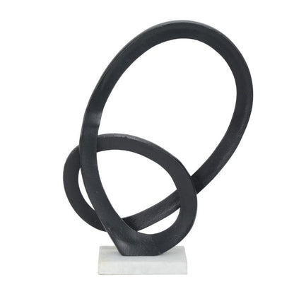 Sleek Glint of Black Decorative Sculpture Showpiece | 11 x 3 x 14 inches