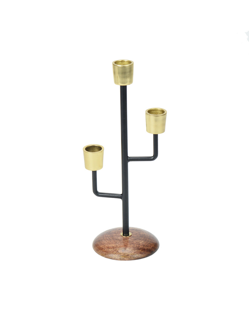 Mystique Black Elegant Triple Candle Holder | 4 x 10 inches