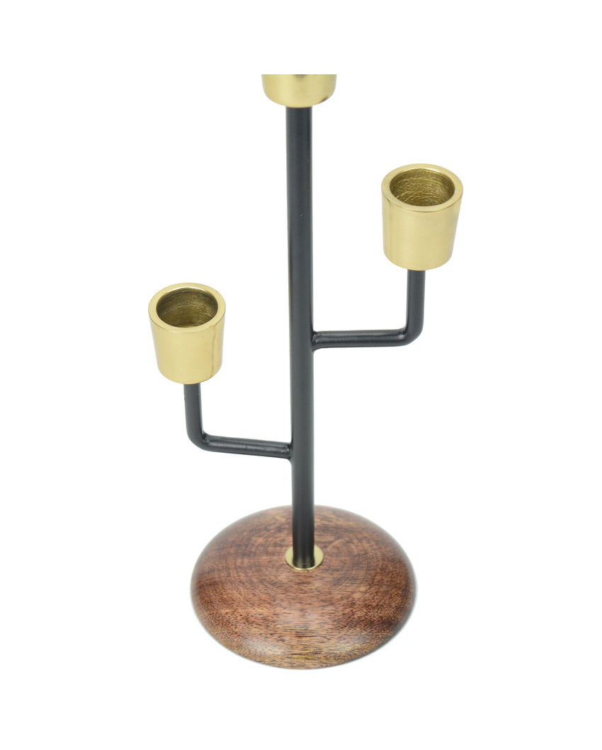 Mystique Black Elegant Triple Candle Holder | 4 x 10 inches