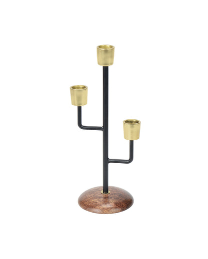 Mystique Black Elegant Triple Candle Holder | 4 x 10 inches