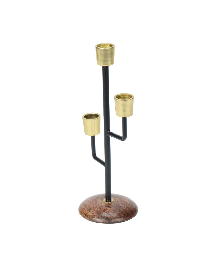 Mystique Black Elegant Triple Candle Holder | 4 x 10 inches